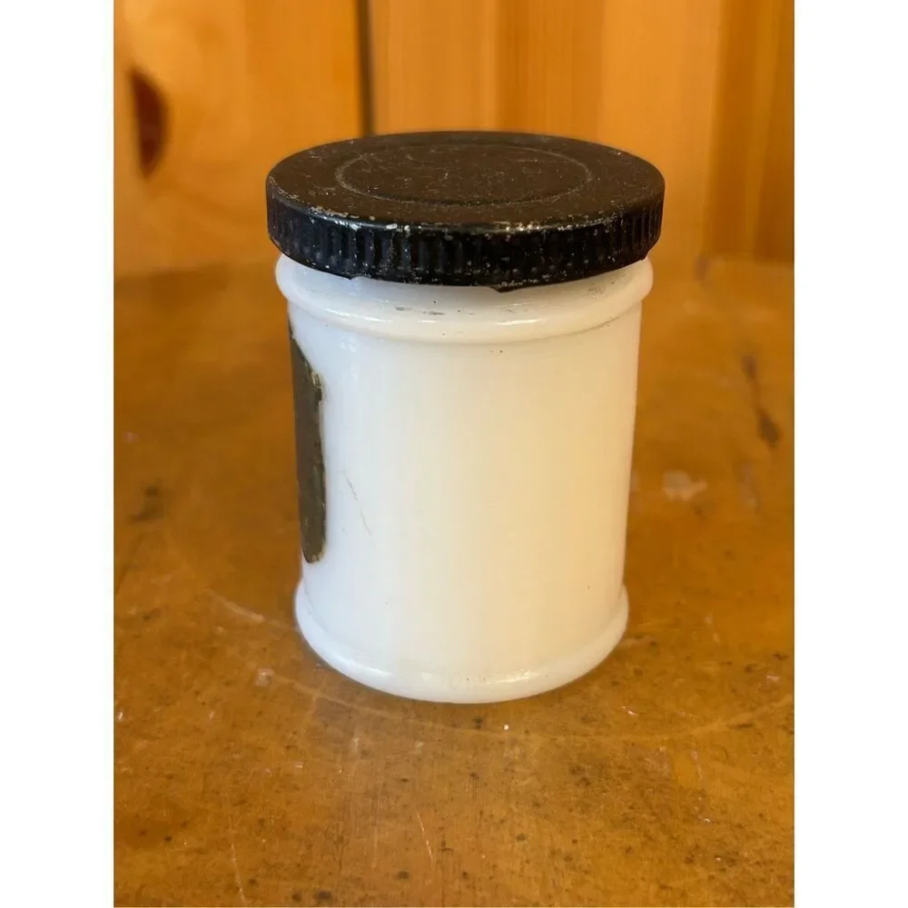 vintage jar of ColliPaite white milk glass (8265)